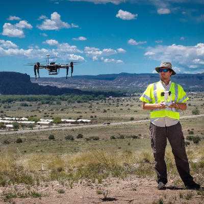 Flying Drone over Santa Clara